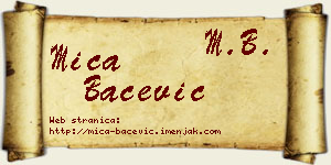 Mića Bačević vizit kartica